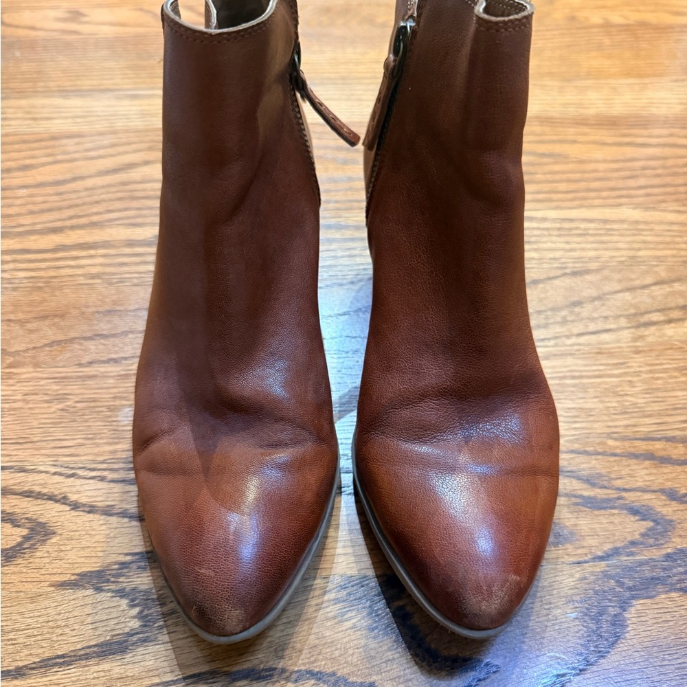 Frye Brown Leather Ankle Boots - Pointed Toe